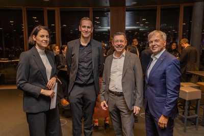 DI Helena Weber, DI Michael Leonhard, HR Mag. Markus Wimmer und Baumeister Werner Müllner  – © BMWET, Matthias Silveri