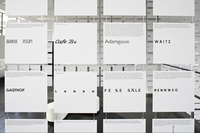 Installation "andreas uebele: alphabet innsbruck" im aut