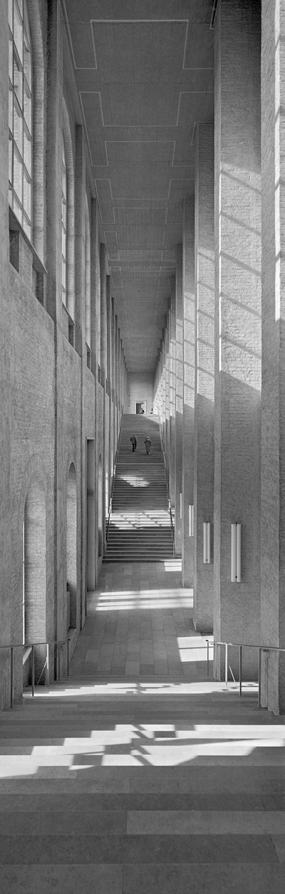 Hans Döllgast, Wiederherstellung der Alten Pinakothek, München, 1946 – 57, Innenansicht