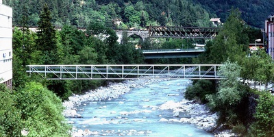 Auszeichnung des Landes Tirol für Neues Bauen 2000: Innbrücke, Landeck, 1996-97 (Architektur: Thomas Schnizer)
