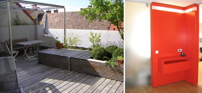 Adaptierung und Zubau zu einer Dachwohnung in Wien-Fünfhaus, 2004 (dsp-architekten)