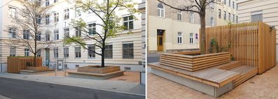 Gestaltung Schulvorplatz Neue Mittelschule Kauergasse Wien, 2019