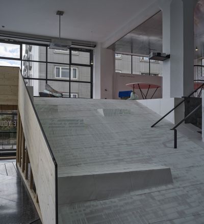 Blick in die Ausstellung "Potenziale 3" mit "Common Ground" des Intervention Labs