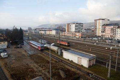 Krems Frachtenbahnhof von oben