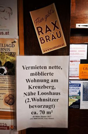 Aktueller Aushang im Looshaus am Kreuzberg_16.10.2026