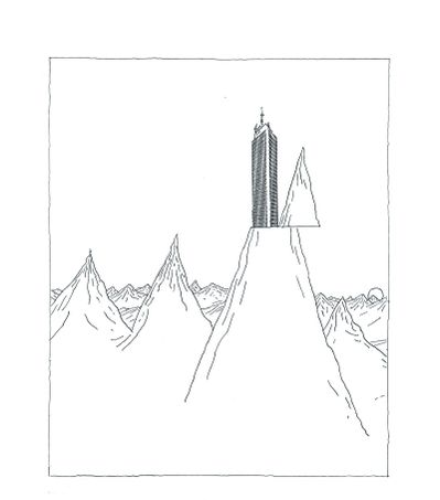 Gustav Peichl_Das Hochhochhaus_1991_Tusche auf Papier