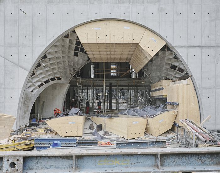 Eingangsportal, Baustellenfoto